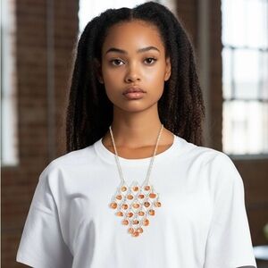 Vintage Elegant Silver Necklace with Baltic Amber Pendant